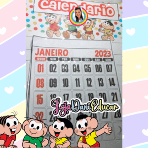 Calendário Mensal Turma da Mônica