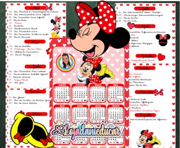 Calendários Minie 2025