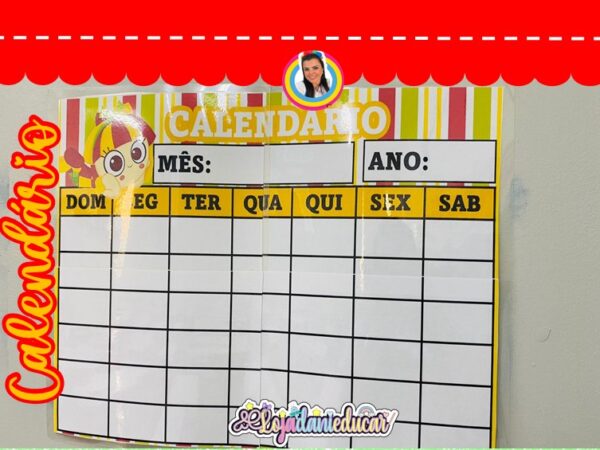 Calendário para preencher Sitio Picapau Amarelo