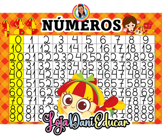 Cartaz Números 0 a 99 Sitio Pica pau Amarelo