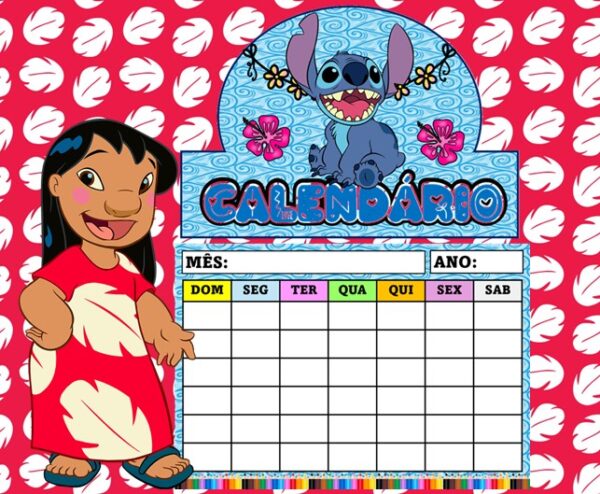 Calendário Cartaz Lilo e Stich