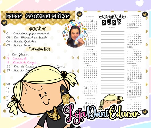 Calendários Gold 2026