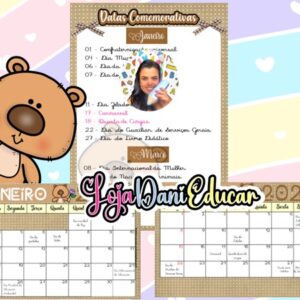 Calendários Ursinho Cute 2026