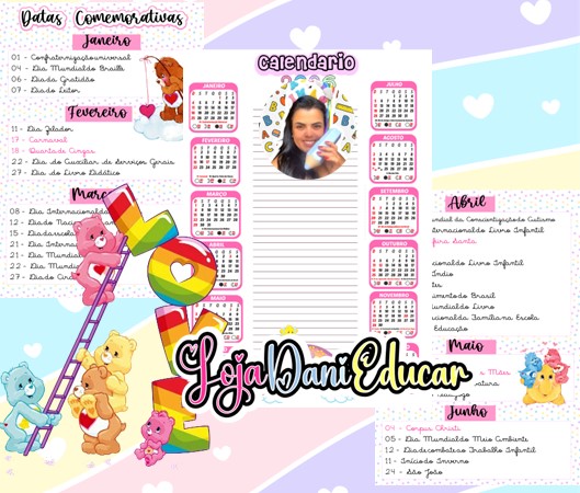 Calendários ursinhos carinhosos 2026