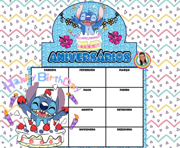 Cartaz Aniversariantes Lilo e Stich