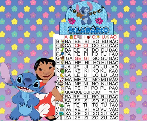 Silabário de Parede Lilo e Stich