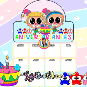 Cartaz Aniversariantes kids 2026