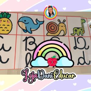 Faixa Alfabeto Cursivo Ilustrado