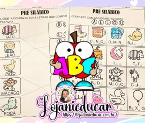 Atividades Hipotese Pré Silábica - Loja Dani Educar