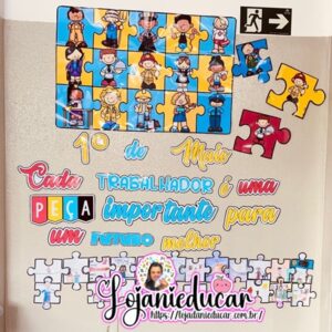 Painel dia do Trabalho Quebra cabeça